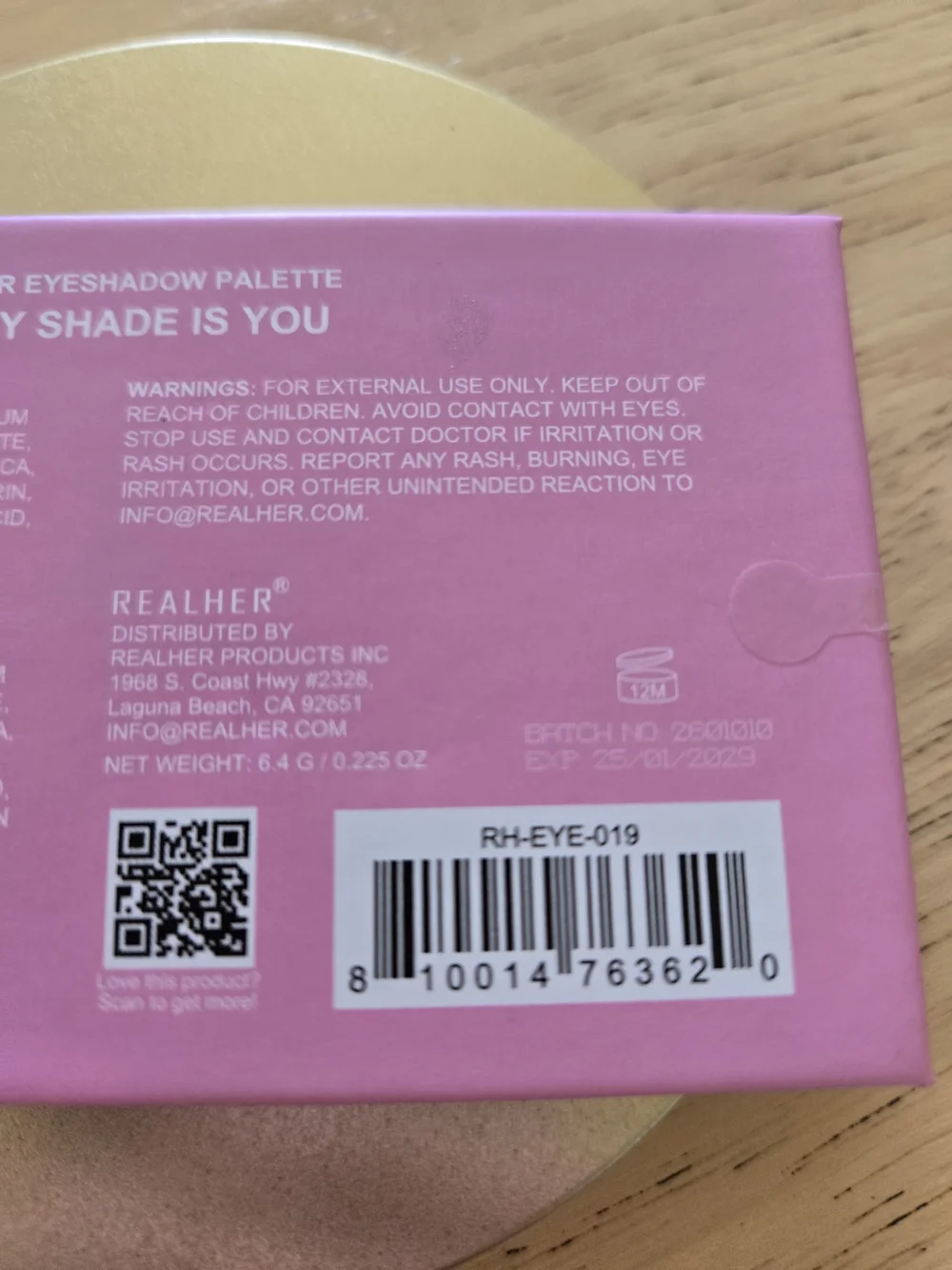 RealHer eyeshadow palette